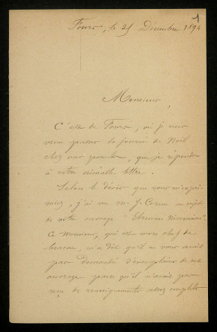 POUSSEREAU (Louis-Mathieu), à La Machine (Nièvre) (1855-1931) : 179 lettres.
