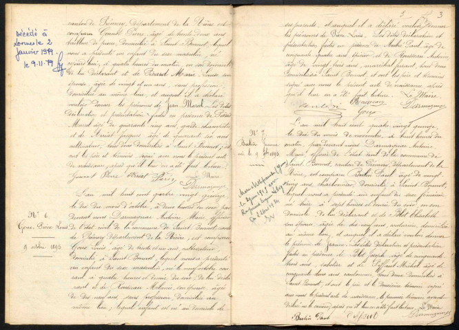 Saint-Bonnot : actes d'état civil.