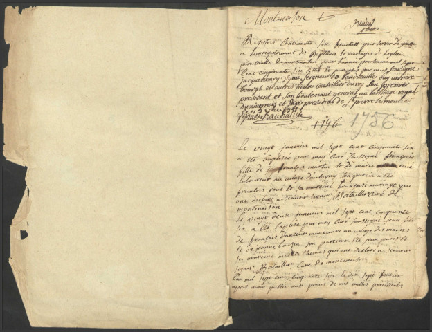 Montenoison : registres paroissiaux.