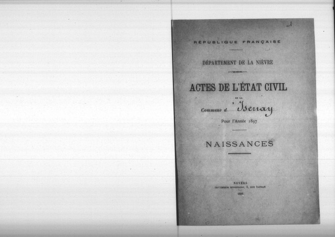 Isenay : actes d'état civil.