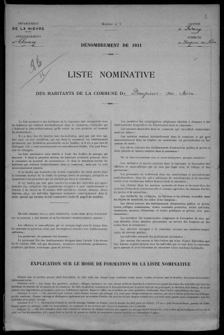 Dompierre-sur-Nièvre : recensement de 1931