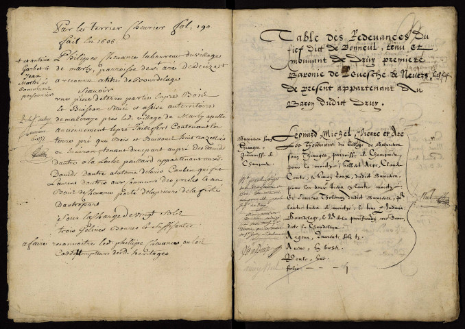 Fief de Bonneul ou Bonneuil à Sougy-sur-Loire : copie du terrier de 1576.