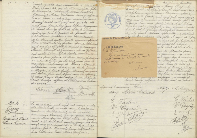 Saint-Saulge : actes d'état civil (mariages).