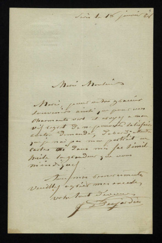 DESJARDINS (Louis Joseph Isnard), graveur (1814-1894) : 14 lettres.