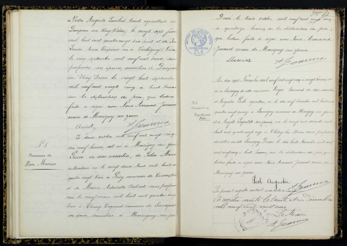 Marigny-sur-Yonne : actes d'état civil.