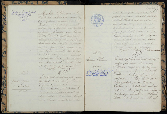 Montaron : actes d'état civil.