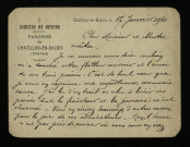 ARBELOT (Auguste), curé de Châtillon-en-Bazois (Nièvre) (né en 1864) : 2 lettres, texte imprimé.