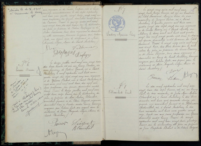 Saint-Andelain : actes d'état civil.