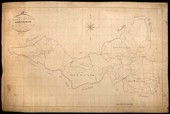 Savigny-Poil-Fol, cadastre ancien : tableau d'assemblage