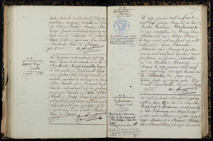 Brassy : actes d'état civil.