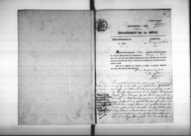 Tracy-sur-Loire : actes d'état civil.