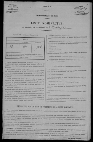 Montapas : recensement de 1906