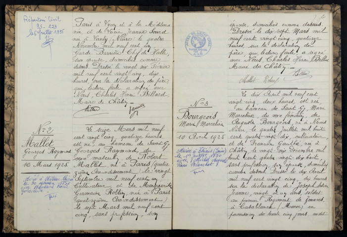 Châtin : actes d'état civil.