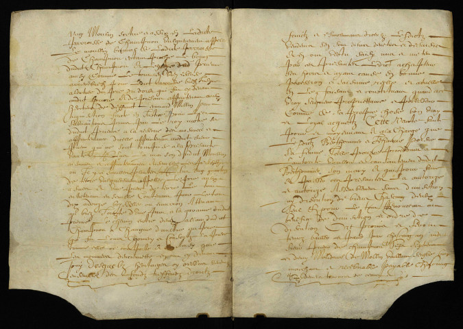 Biens et droits. - Foncier et moulin (dit « le moulin banal ») contigus aux héritages Millin, vente par Narboutton à Berthomier meunier de Langeron : copie du contrat du 24 avril 1616.