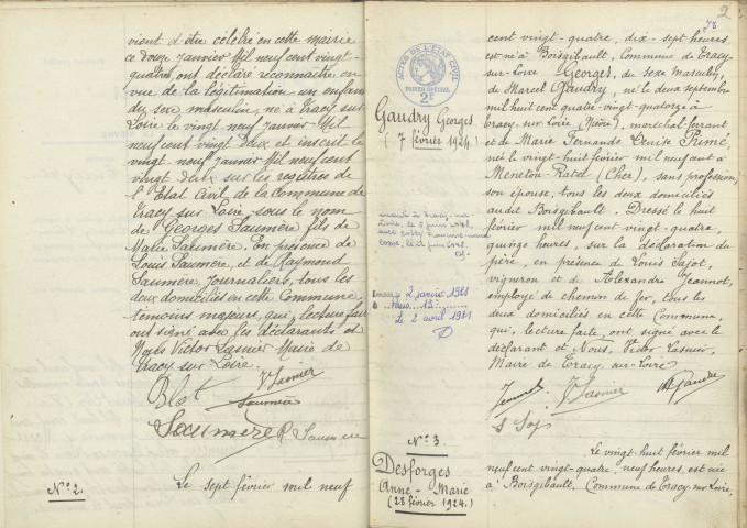 Tracy-sur-Loire : actes d'état civil.