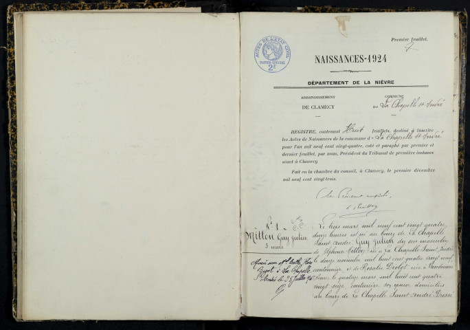 La Chapelle-Saint-André : actes d'état civil.