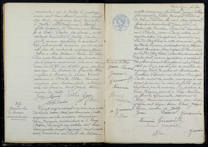 Jailly : actes d'état civil.