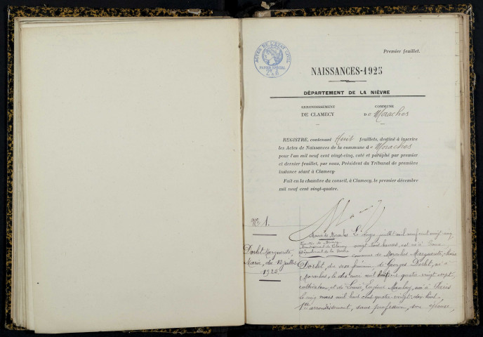 Moraches : actes d'état civil.