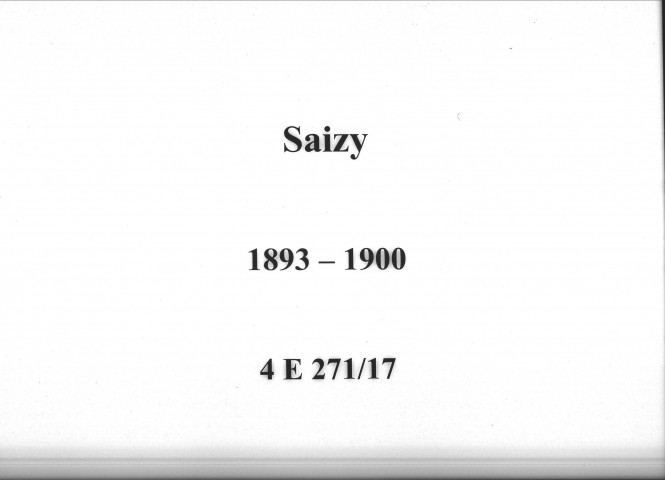 Saizy : actes d'état civil.