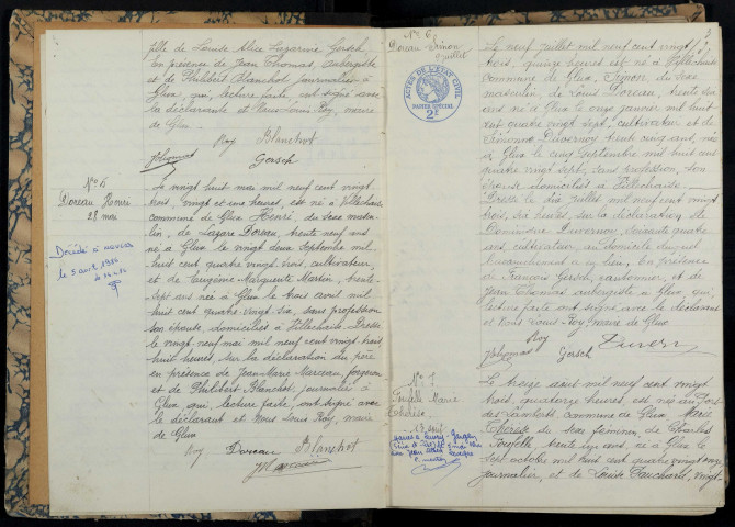 Glux-en-Glenne : actes d'état civil.