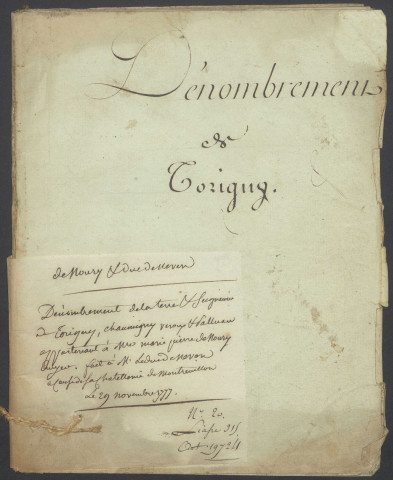 Dénombrement de la terre et seigneurie de Thurigny à Saint-Germain-des-Bois.