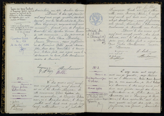 Beuvron : actes d'état civil.