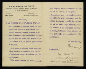 CROQUEZ (Albert), magistrat et directeur de La Flandre artiste, à Lille (1886-1949) : 1 lettre.