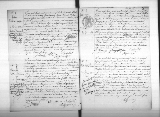 Mhère : actes d'état civil.