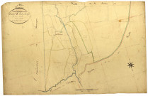 Diennes-Aubigny, cadastre ancien : plan parcellaire de la section H dite du Bourg d'Aubigny, feuille 3