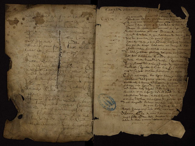 Terrier domanial ducal de Charrin et de Gannay-sur-Loire en partie, établi par les notaires royaux Carré et Maulais.