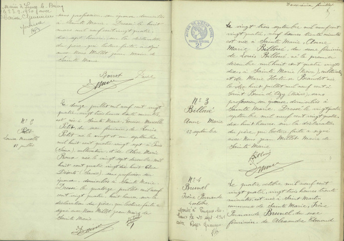 Sainte-Marie : actes d'état civil.