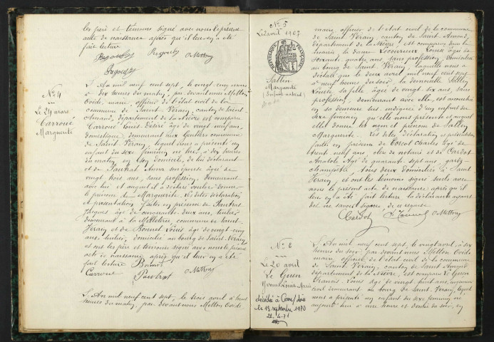 Saint-Vérain : actes d'état civil.