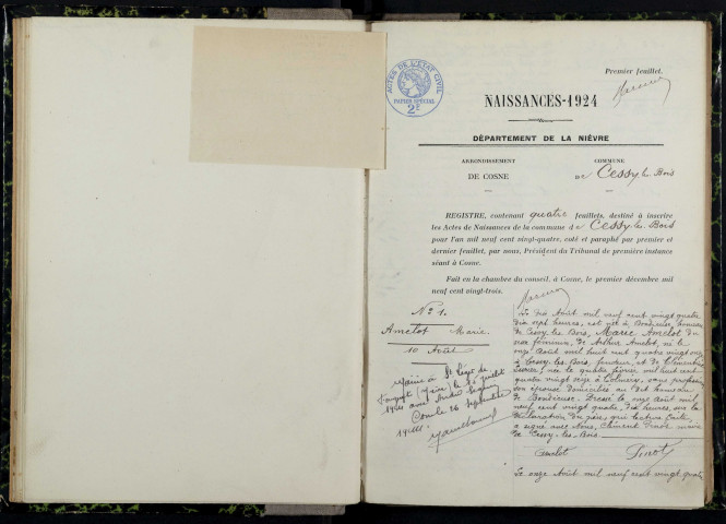 Cessy-les-Bois : actes d'état civil.
