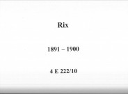 Rix : actes d'état civil.