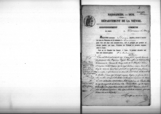 Varennes-lès-Narcy : actes d'état civil.