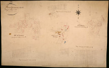 Saint-Germain-des-Bois, cadastre ancien : plan parcellaire de la section A dite de Cervenon, feuille 1 et de la section B dite de Saint-Germain, feuille 1, développement