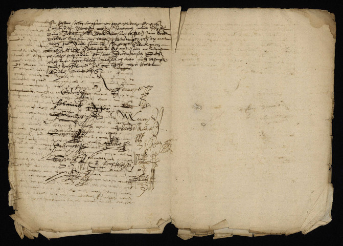 Mariage de Mathias Fournier, fils de Gaspard Fournier marchand drapier de Decize, et de Jehanne Robert fille de Gabriel Robert marchand de Moulins-Engilbert : contrat de mariage.