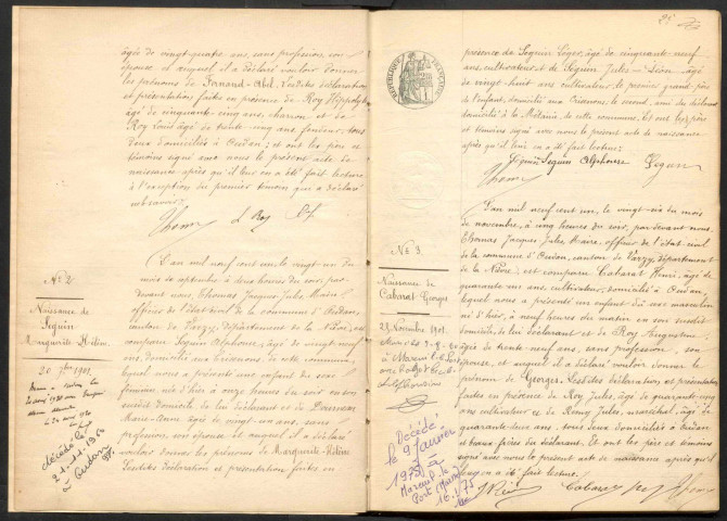 Oudan : actes d'état civil.