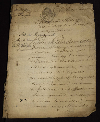 Fief de Saint-Baudière à Marzy : terrier.