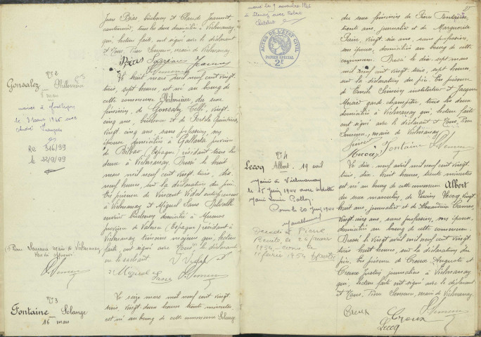 Vielmanay : actes d'état civil.