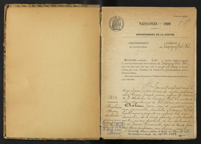 Savigny-Poil-Fol : actes d'état civil.