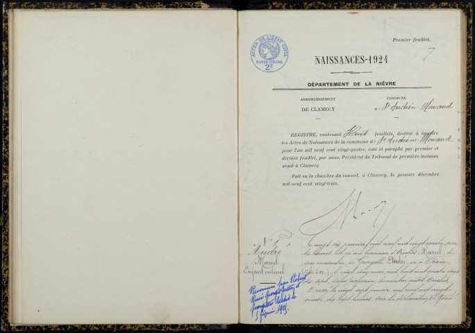 Saint-André-en-Morvan : actes d'état civil.
