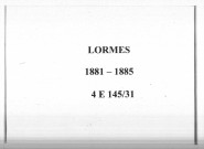 Lormes : actes d'état civil.