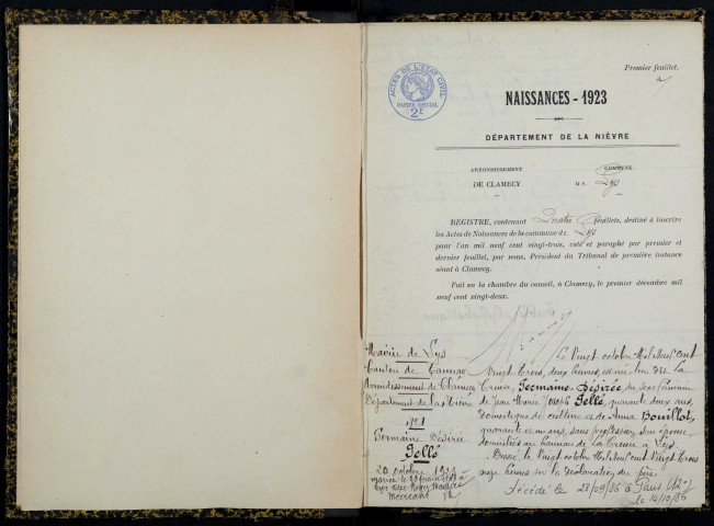 Lys : actes d'état civil.