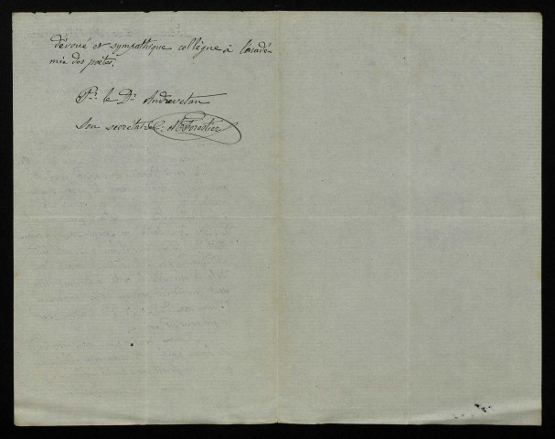 ANDREVETAN (Claude), poète et médecin à La Roche (Haute-Savoie) (né en 1802) : 1 lettre.