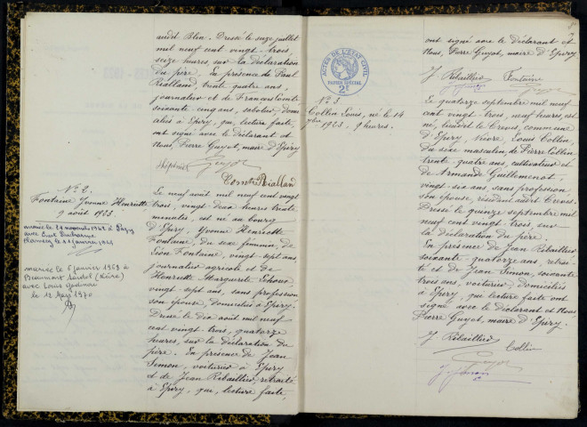 Epiry : actes d'état civil.