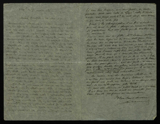ANTHEUNIS (Gentil Théodore), poète belge : 2 lettres, manuscrits.