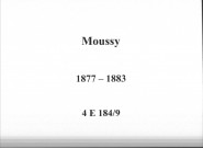 Moussy : actes d'état civil.