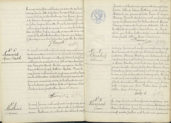 Entrains-sur-Nohain : actes d'état civil (décès).