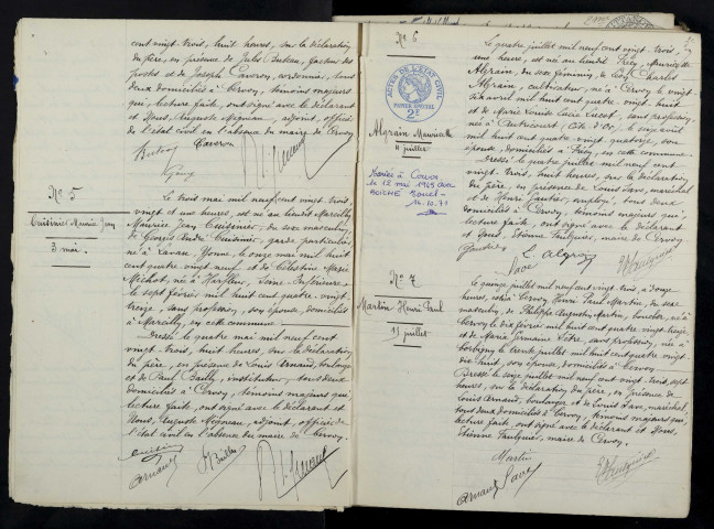 Cervon : actes d'état civil.